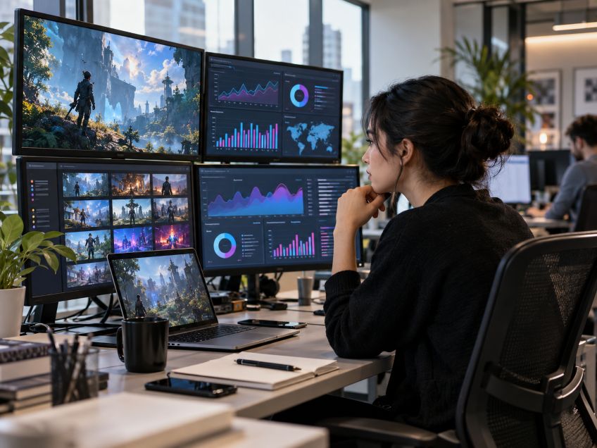 researcher reviewing gaming trends